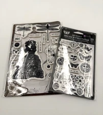 Set of 2 FINNABAIR Cling Stamps Sets by Prima Marketing, 2017-2019, PreOwned