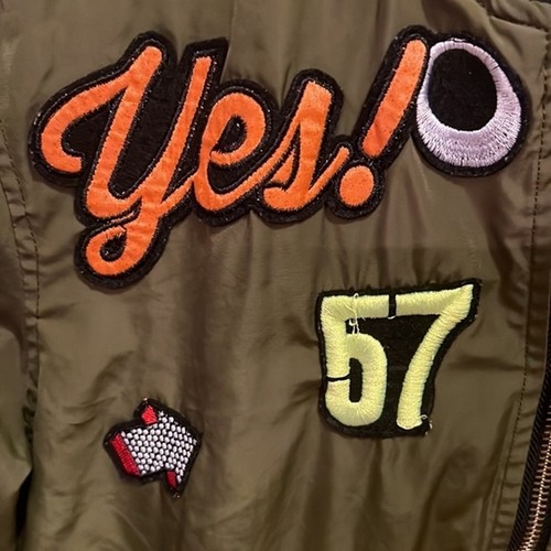Women’s Streetwear Zipper Long Aviator Coat Windproof Jacket Funky Retro Patches - Picture 8 of 11