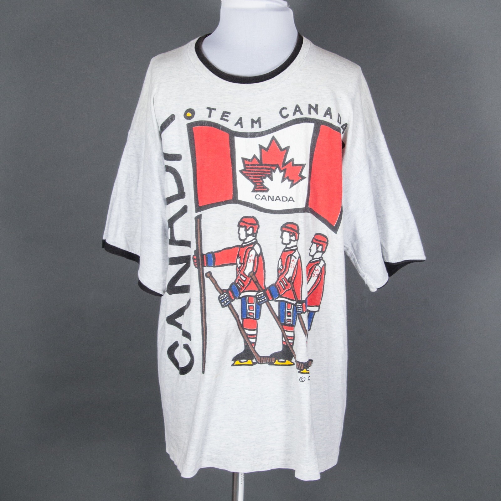 ALTRA VTG ‘92 Team Canada Hockey Crew Neck T Shirt Single Stitch Fruit of Loom Gray XL