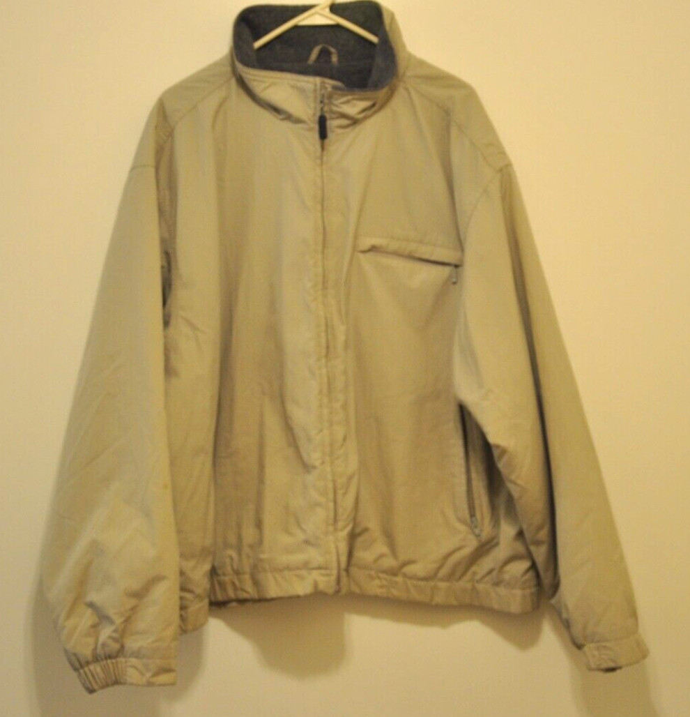 VTG Eddie Bauer Outdoor Outfitters Bomber Jacket Tan Full Zip Lined Men's Sz.XXL