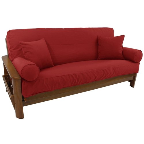 Full Size Solid Color Twill Futon Cover, (20 Colors) 2 pillows & 2 Bolsters - Picture 49 of 52
