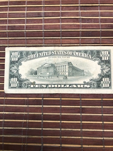 Significant 1977 Azie Morton Circulated $10 Dollar Note Fair Condition - Picture 6 of 9