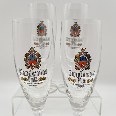 Vintage Krombacher Pils Exklusiv Pokale Biergläser 2-4 Stk. Sahm 0,2L