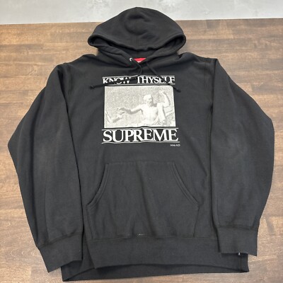 Size XLarge - RARE 2019 SUPREME KNOW THYSELF HOODED SWEATSHIRT  