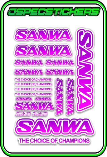 SANWA RC RADIO CONTROL STICKERS MT4 M12 SERVO RX TX CAR BUGGY RACE PINK ...