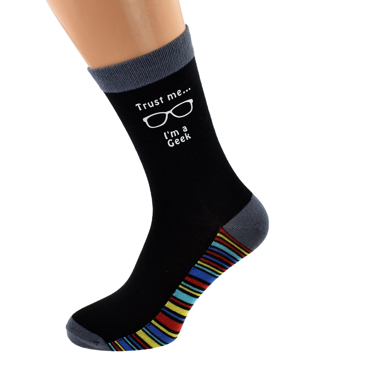 SAOLA Trust Me I'm a Geek Image suola a righe design uomo UK 5 12 X6S223 018