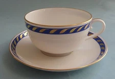 HEREND China CANDLELIGHT BLUE Hungary Magyar Dinnerware Porcelain TEACUP SAUCER