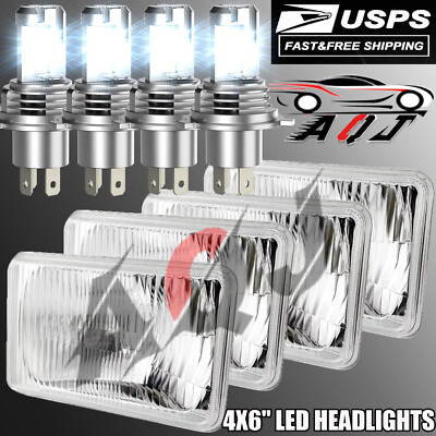4pc 4x6'' LED Headlights Hi-Lo Beam For Chevrolet Monte Carlo 1980-1988