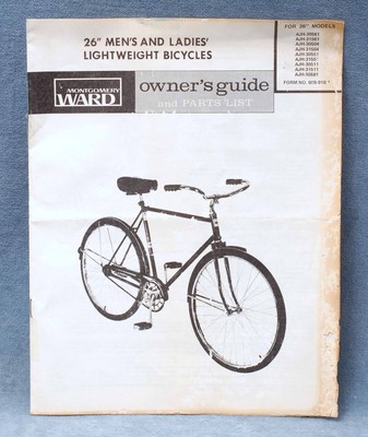 1972 Montgomery Ward Owner S Guide For 26 Men S Ladies Lightweight Bicycles Ebay