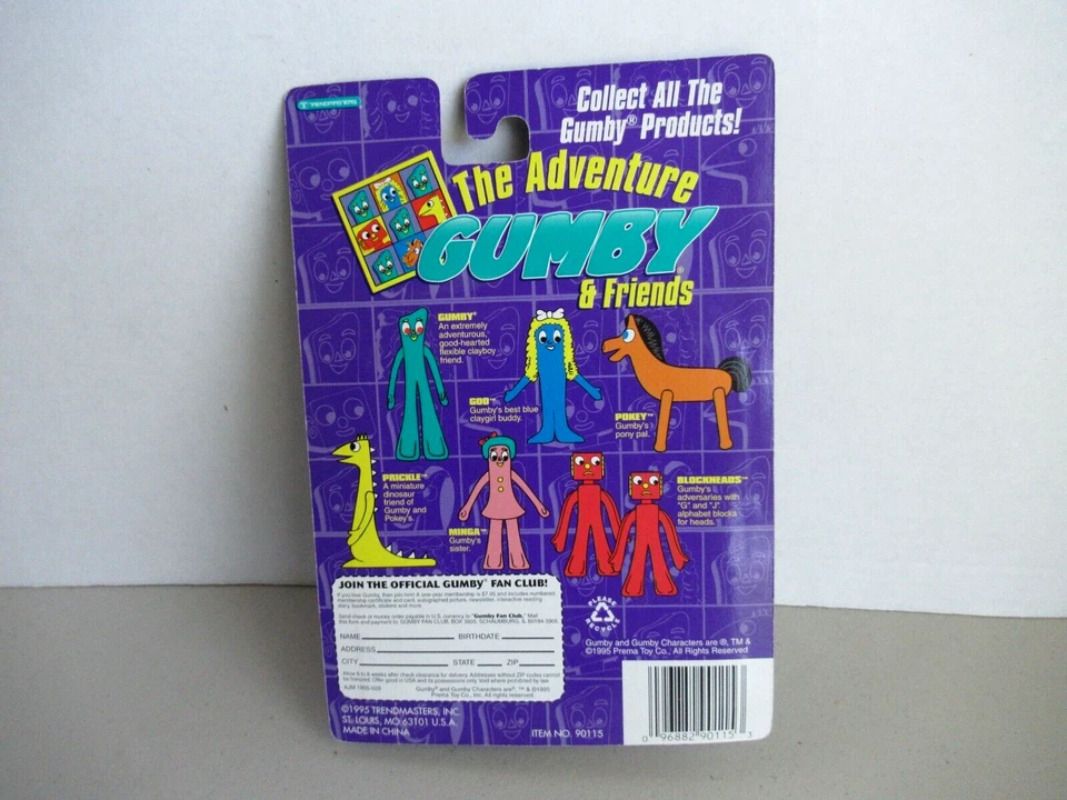 1995 GUMBY y PICKLE Dinosaurio 2.75" Trendmasters Bendy mini figuras de acción ¡Nuevo! Foto 2 de 2