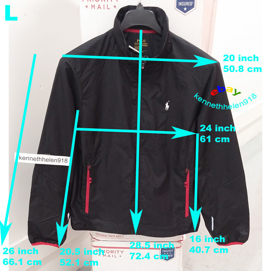 POLO RALPH LAUREN PERFORMANCE FULL ZIP WINDBREAKER JACKET BLACK