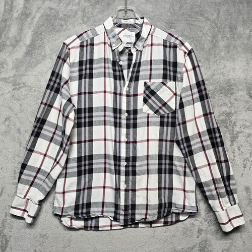Saturdays Surf NYC Shirt Mens Large Black White Red Plaid Button Up Long Sleeve - Picture 16 of 16