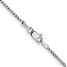 1.25mm 14K White Gold Diamond Cut Wheat Chain Necklace 14" - 30" Lobster Clasp