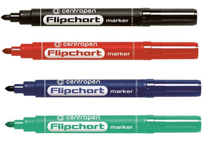 centropen water based Flipchartmarker Flipchart Marker Keilspitze  Rundspitze