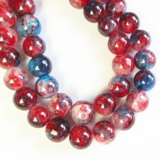 1Strand 10mm Red Blue Fire Agate Round Ball Loose Bead 15.5 inch CJ1186