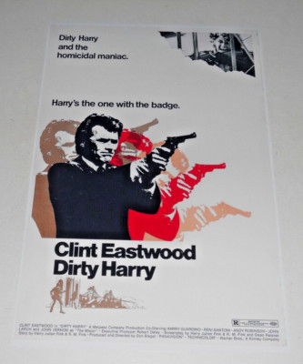 Clint Eastwood Dirty Harry Movie Poster 1971 Vintage Print 19''x13''