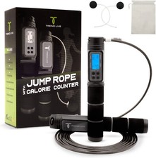 Cordless Weighted Jump Rope w/ Calorie Counter and Timer plus Adjustable 9' Rope