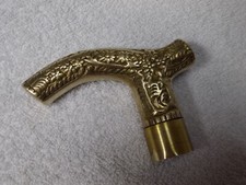 Brass Handle For Cane Walking Stick Textured Flower Design