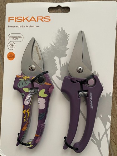 New Sealed Fiskars 2pc Pruning Set - 1 Pruner 1 Floral Snip 1/2" Cut Capacity