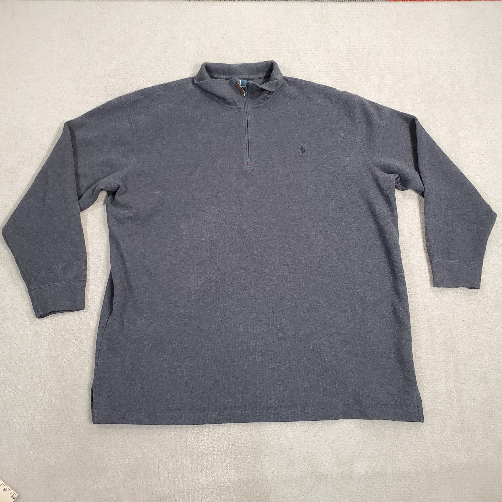 Polo Ralph Lauren pullover uomo 3XLT XXXLT grigio 1 4 zip maglione giacca finto pony