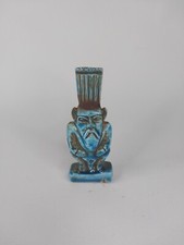 RARE ANTIQUE ANCIENT EGYPTIAN Statue stone Amulet Faience Seated Bes sculpture