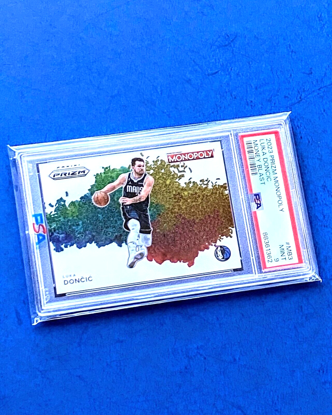 2023-24 Panini Prizm Monopoly LUKA DONCIC MONEY BLAST #MB3 PSA 9 NINT AWESOME!!