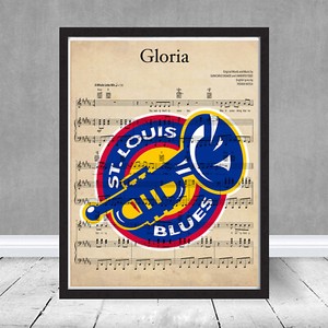 St Louis Blues Play Gloria Logo Sheet Music Stanley Cup Gift Hockey Art Poster | eBay