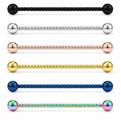 Industrial Barbell with Braided Design Anodized Surgical Steel 14G Sold Each
