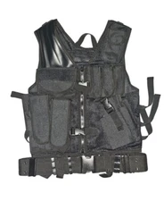 PVC-V568BT Tactical Vest Black With Many Pouches