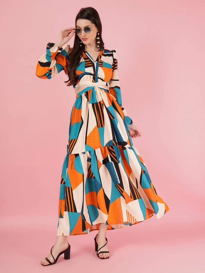 Prashiv Limited Solid and Printed Dress for Women 203 - Image 3 of 4