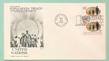 Sc UN 151 Dual United Nations Population Trends & Dev 1965 FDC Fleetwood Cover