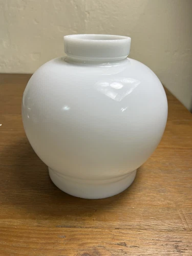 Vintage THICK White Milk Glass Lamp Shade   5”