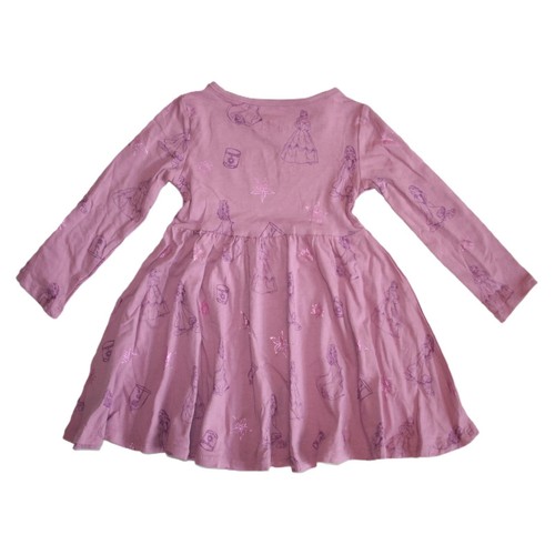 Disney Princess Graphic Print Long Sleeve Toddler Girl's Dress - NWT - Picture 2 of 4