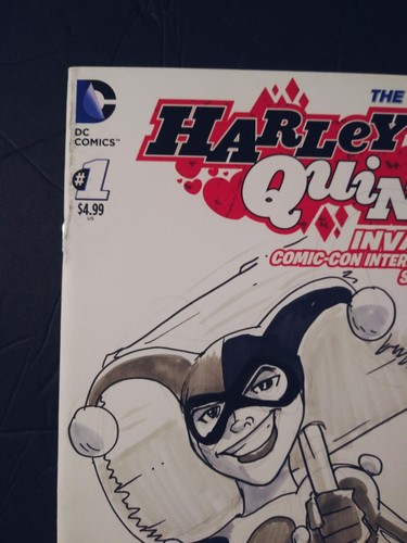 Edgar Delgado original Sketch cover Harley Quinn invades sdcc #1 - Picture 2 of 6