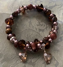 Handcrafted Multicolor Boho Bead Bracelet On Memory Wire. FREE SHIPPING!!!