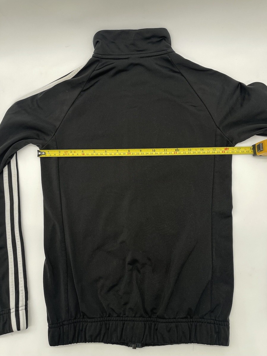 Adidas Track Jacket Black White Tricot 3 Stripe Full Zip