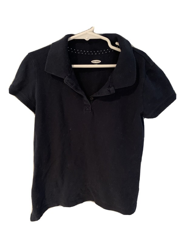 Old Navy Girls Collared Polo Shirt Uniform Size M 8 Navy