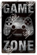 Game Zone Loading Metal Tin Sign Warning Gamer Plaque Gaming Room Wall Poster