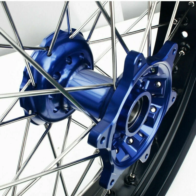 Juego de ruedas CNC Supermoto para Suzuki DRZ400 17" Cush Drive 2000/2024 bujes azules Foto 4 de 4