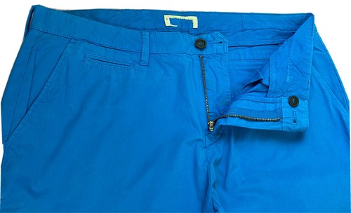 BURBERRY BRIT Calce Recto Para Hombre Peso Ligero 100% Algodón Chino Azul Brillante 32R - Imagen 8 de 12