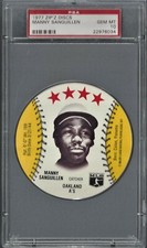 1977 Zip'z Discs Manny Sanguillen Oakland Athletics PSA 10 Gem Mint 22976034 