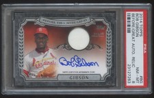 2014 TOPPS BOB GIBSON AUTOGRAPH JERSEY #ED 4/5 BEFORE THEY WERE GREAT  HOF PSA 8