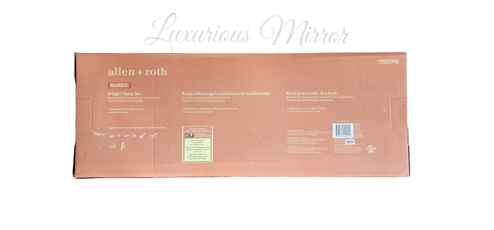 Allen + Roth Blakely 3-светлый железный кованое стекло матовый серый отделка туалетный столик свет  - Изображение 2 из 4