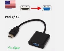 10X GOLD HDMI MALE TO VGA FEMALE CABLE WIRE ADAPTOR CONVERTER FOR PC TV MONITOR