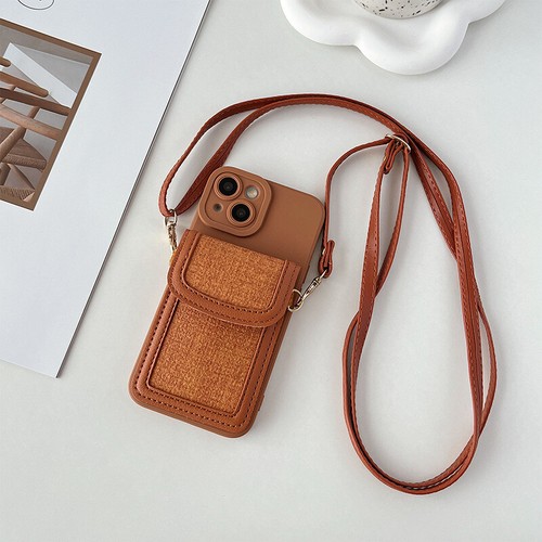 Für iPhone 11 12 13 14 15 Case Hülle Schutzhülle Cover mit Handy Band Kartenetui - Afbeelding 14 van 14