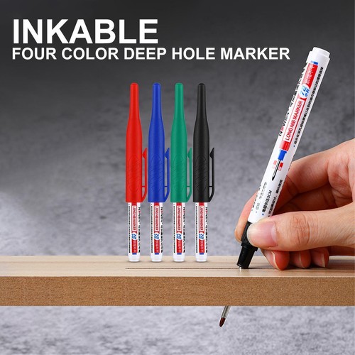 1/4PCS Deep Hole Carpenter Pencils Markers Woodworking Mechanical Marking E7H4 - Picture 3 of 17