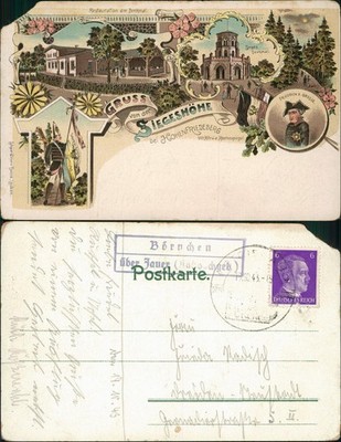 Postcard Litho AK Hohenfriedberg MB Restaurant 1908  Świdnica Schweidnitz