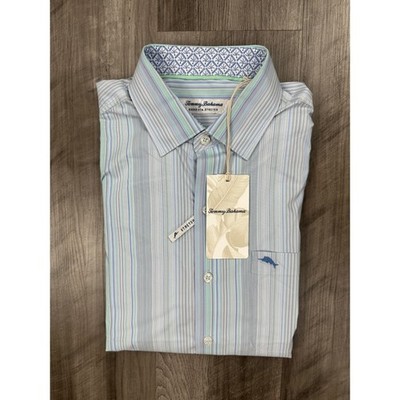 Tommy Bahama Sarasota Stretch Dew Drop Striped Long Sleeve Button Down - Small