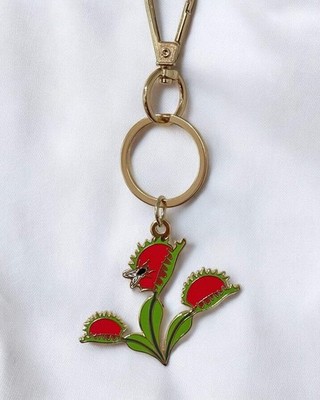 Venus Flytrap Enamel Keychain 2-inches - North Carolina native plant