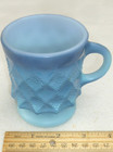 Anchor Hocking Fire King Kimberly Mug Blue Diamond Ombre Pattern Coffee Cup — photo 2